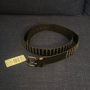 Studded Black Leather Belt